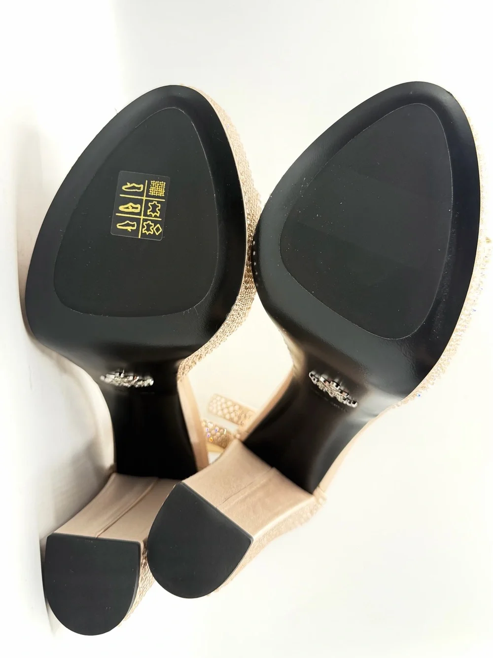 NIB Prada Crystal Rhinestone Embellished Ninfea Nude Pink Satin Platform Heels